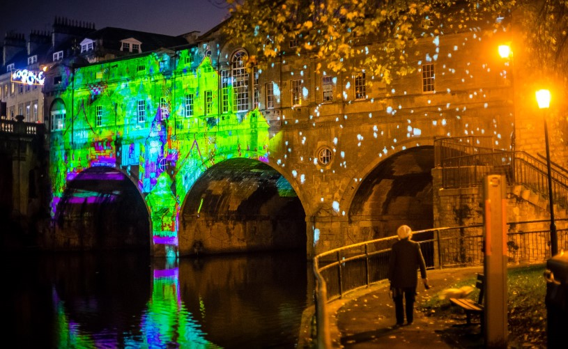 Pulteney Bridge Christmas lights